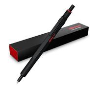 rOtring 600 Bolígrafo de gel | 0,55 mm | Tinta negra | Cuerpo metalizado negro | Agarre estriado antideslizante y cuerpo hexagonal | Recargable