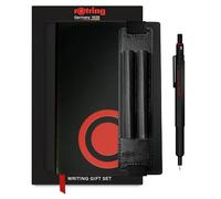 rOtring 600 Juego para regalo con portaminas de 0,5mmestuche de poliuretano y bloc de notas | Portaminas de cuerpo metalizado | Negro | Empuñadura estriada antideslizante y cuerpo hexagonal