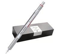 rOtring 600 portaminas - Caja de metal - Grabado personalizado - Portaminas de alta calidad con estuche - Personalizable - Idea de regalo para hombres y mujeres (plata)