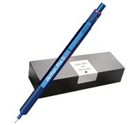 rOtring 600 portaminas - Caja de metal - Grabado personalizado - Portaminas de alta calidad con estuche - Personalizable - Idea de regalo para hombres y mujeres (azul)