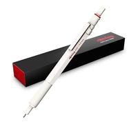 rOtring 600 Portaminas | Mina HB0,5 mm | Portaminas con cuerpo metalizado completo | Blanco perla | Agarre estriado antideslizante y cuerpo hexagonal