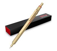 rOtring Portaminas 600, Mina HB 0,5 mm, cuerpo metalizado completo y hexagonal, agarre estriado, Oro