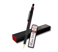 rOtring 800 - Portaminas de 0,5 mm, 1904447, color negro con recambios de mina Tikky adicionales, HB - 0,5 mm
