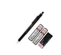 rOtring 800+ portaminas y lápiz capacitivo para pantalla táctil | Lápiz hélice giratorio HB de 0,5 mm | 2 minas de 12 HB de 0,5 mm | Borrador B20