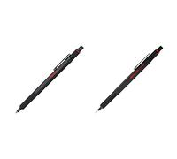 Rotring Bolígrafo 600, punta mediana, tinta negra, vástago negro, recargable +1904443 Portaminas