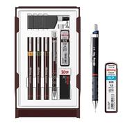 rOtring Isograph S0699370 - Juego de bolígrafos técnicos y lápices universitarios, 3 bolígrafos (0,20 mm, 0,30 mm, 0,50 mm) y portaminas (0,5 mm), accesorios | Set con lápiz de 0,7 mm y recambios