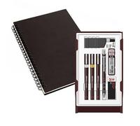 rOtring Isograph S0699380 - Juego de bolígrafo y lápiz de punta fina S0699380 | 3 bolígrafos técnicos (0,25 mm, 0,35 mm, 0,50 mm) y portaminas (0,5 mm) | Accesorios con cuaderno