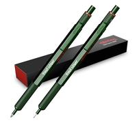 rOtring Juego de 600 bolígrafos retráctiles y portaminas con grabado, juego de escritura de metal premium, personalizado, regalo para oficina, estudio y tecnología (verde)