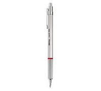 rOtring Rapid Pro Bolígrafo retráctil para dibujo técnico | Punta mediana | Tinta azul | Cuerpo metálico plateado