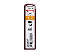 Rotring recambios de minas HB Hi-Polymer para portaminas finos, de 1,00 mm (12 minas)