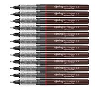 rOtring Tikky Graphic bolígrafo de punta de fibra | 0,50 mm | negro | caja de 12