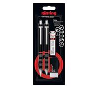 rOtring Tikky Juego de portaminas y bolígrafogoma y recambios de mina | Mina HB0,5 mm | Punta media | Cuerpo negro | Ligero con empuñadura de goma