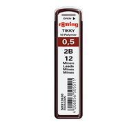 rOtring Tikky minas de recambio para portaminas de 0.5 mm, 2B, 10 paquetes (120 minas)