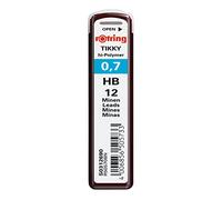 rOtring Tikky minas de recambio para portaminas de 0.7 mm, HB, 10 paquetes (120 minas)