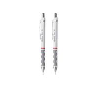 rOtring Tikky - Portaminas de 0,5 mm HB, paquete de 2 unidades, barril blanco, para escuela, oficina y dibujo, agarre ergonómico, escritura precisa y fiable