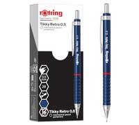 rOtring Tikky Retro Portaminas | 2B 0,5 mm | Cuerpo azul | Cómodo agarre ondulado | 12 unidades