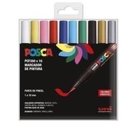 ROTUL.UNI-POSCA PINCEL ESTUCHE 10 SURT.