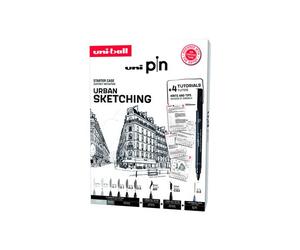 Rotulador calibrado uni-ball pin urban sketching starter kit set de 8