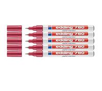 Rotulador de pintura brillante Creative 780, 0,8 mm, rojo, paquete de 5 unidades