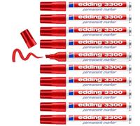 Rotulador edding marcador 3300 n.2 rojo punta biselada recargable 05: 10 Marcado