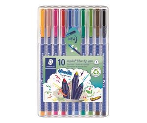 Rotulador fibra staedtler 323 triplus color estuche de 10