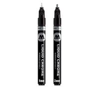 Rotulador Molotow Liquid Chrome (con tinta especial para un verdadero efecto espejo) 2 unidades 1 y 2 mm