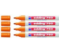 Rotulador permanente Edding 750 Industrial, 2-4 mm (paquete de 4, color naranja)