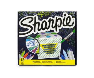 Rotulador permanente special pack sharpie + gift on caja de 12 7x fine