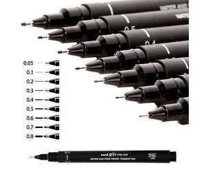 Rotulador permanente uni-ball pin04-200(s) negro 12 piezas