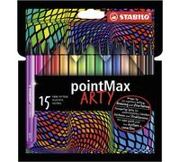 STABILO Rotulador pointMax ARTY punta fina Medio estuche 15 colores