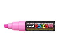 Rotulador Uni Posca PC-8K Pintura Cristal Pluma Ancha Punta Plana 8.00mm Rosa Fluorescente