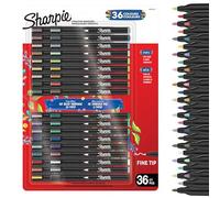 Rotuladores acrílicos creativos de Sharpie | Marcadores con Punta fina base agua | Escribe en la mayoría de superficies | Materiales de arte y manualidades | Tonos cálidos | 36 unidades