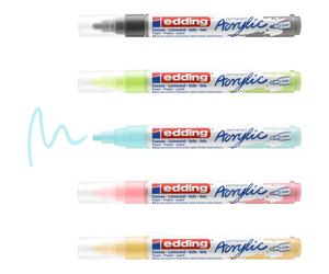 Rotuladores Acrílicos EDDING 5100, Caja x5 Colores Pastel