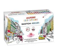 Alpino Rotuladores Sketch Markers Color Experience – 36 colores, doble punta, base alcohol