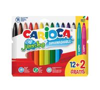 Rotuladores CARIOCA Jumbo, Caja x12 + 2 Colores