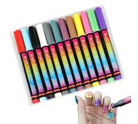 Rotuladores de pintura de punta fina | Kit de marcadores de pintura acrílica de 12 colores para adultos, manualidades, marcadores acrílicos para pintura de roca, vidrio