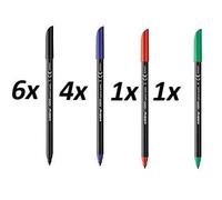 Rotuladores edding 1200 12 surtidos (6 negros,4 azules,1 rojos, 1 verde)