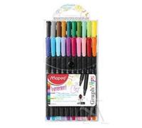 Rotuladores finos maped graph'peps, set de 20 colores surtidos, punta