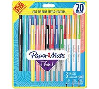 Rotuladores Paper Mate Flair de punta de fieltro | Puntas variadas: gruesa (1,2 mm), media (0,7 mm) y ultrafina (0,4 mm) | Colores variados de la edición especial | Paquete de 20