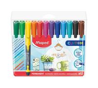 ROTULADORES PERMANENTES MULTISUPERFICIES MAPED 12 COLORES SURTIDOS PUNTA FINA