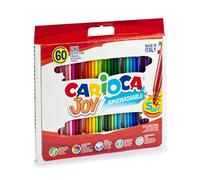 Carioca Rotuladores Joy Paperboard Wallet, rotuladores de colores para niños con punta fina, ideales para dibujar y colorear, súper lavables, colores surtidos,60 unidades Calidad de confianza