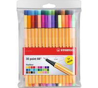 Rotuladores STABILO Point 88 Fineliner, Estuche x30 Colores