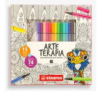 Rotuladores Stabilo punta de fibra + libro de arte terapia