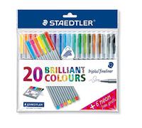 Rotuladores STAEDTLER Triplus Fineliner 334, Caja x20 + 6 Colores Neón