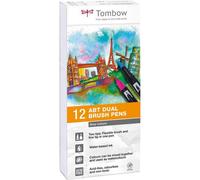 Rotuladores TOMBOW ABT Dual Brush, Pack x12 Colores Grises