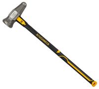 Roughneck Marteau en fibre de verre durable, 5,5 kg, acier au carbone, surface de frappe extra large, point de frappe bombé, poignée en alliage d'acier, poignée moletée, noir