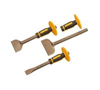 Roughneck Reforzado Y Cincel Set Con Antideslizante Guards, 3 Piezas ROU31933