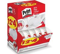 Rouleau correcteur Pritt Eco Flex Sideway, Application latérale, réécriture immédiate, Pointe Flexible, largeur env. 4,2 mm, Longueur env. 10 m, Set économique de 16 Rouleaux
