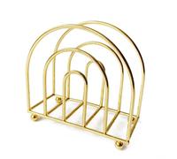 Round Metal Paper Towel Holder - Vertical Line Napkin Stand for Café Home Stylish Gold/Black/Silver Tabletop Dispenser(Golden)