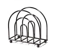 Round Metal Paper Towel Holder - Vertical Line Napkin Stand for Café Home Stylish Gold/Black/Silver Tabletop Dispenser(Noir)